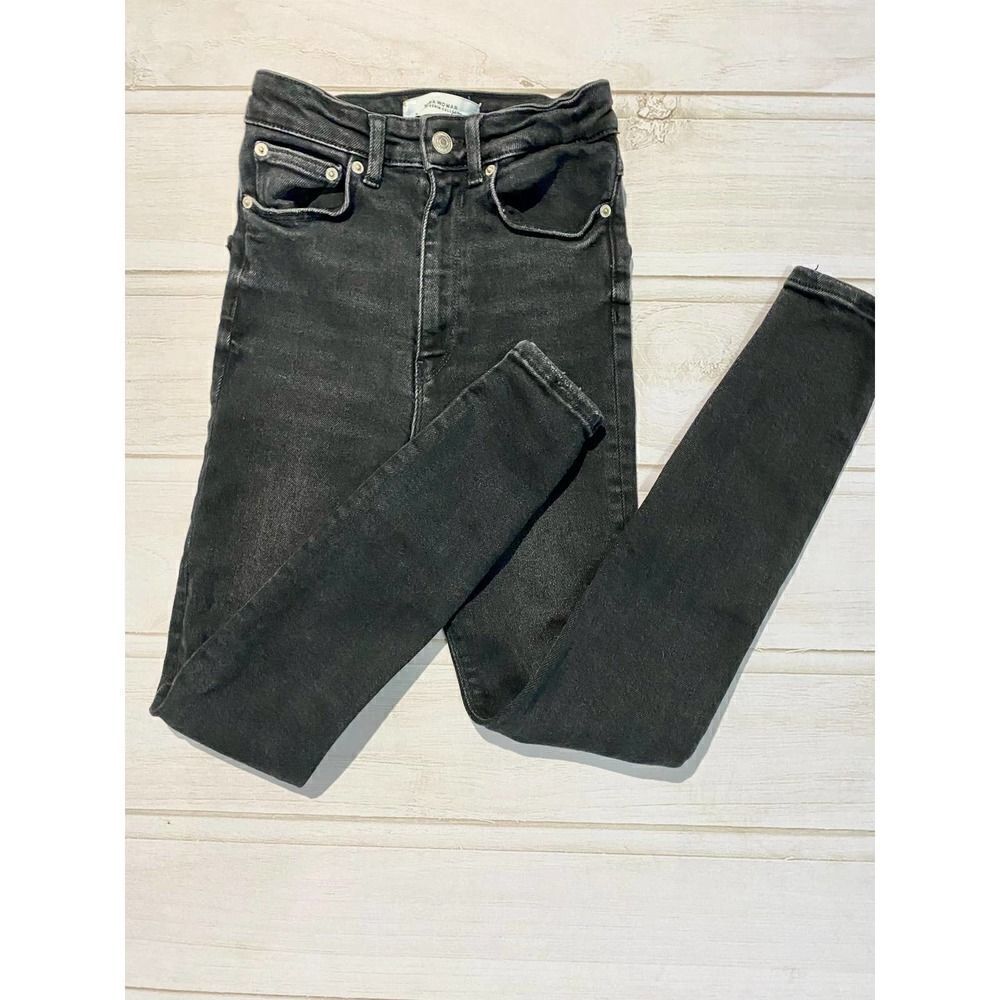 Zara Woman Black Denim High Rises Skinny Jeans